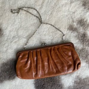 Vintage Tan Leather Clutch